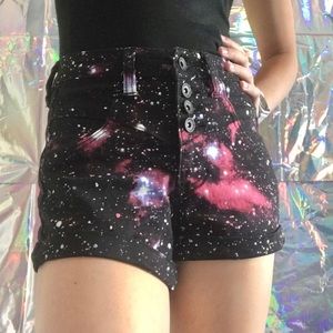 Hot Topic Galaxy Highwaisted Shorts